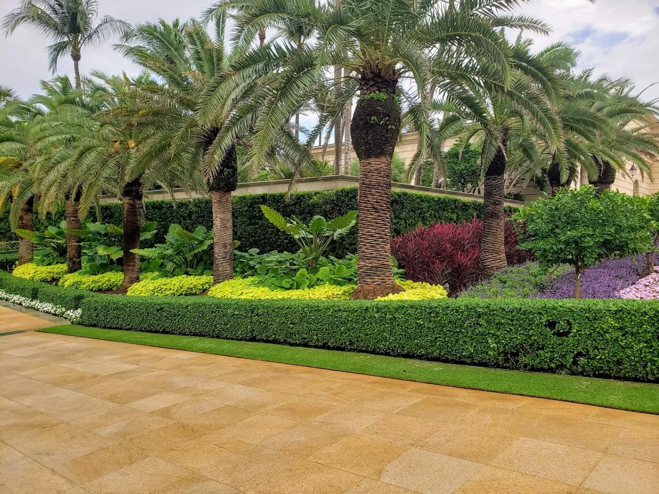 Spectacular colorful landscaping with geometric patterns
